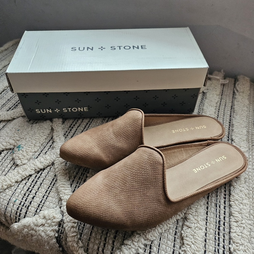 Sun + Stone Women's Tan Slip-On Shoes